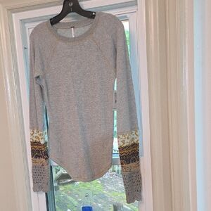 Free People Top With Sweater Sleeves NWT L